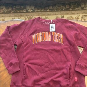 Pressbox Maroon Crewneck Sweater with Orange Accents
